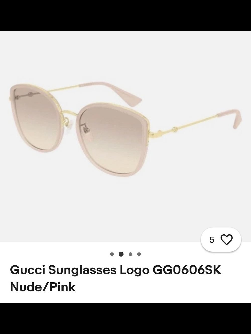 Gucci Nude/Pink Logo Sunglasses GG0606SK